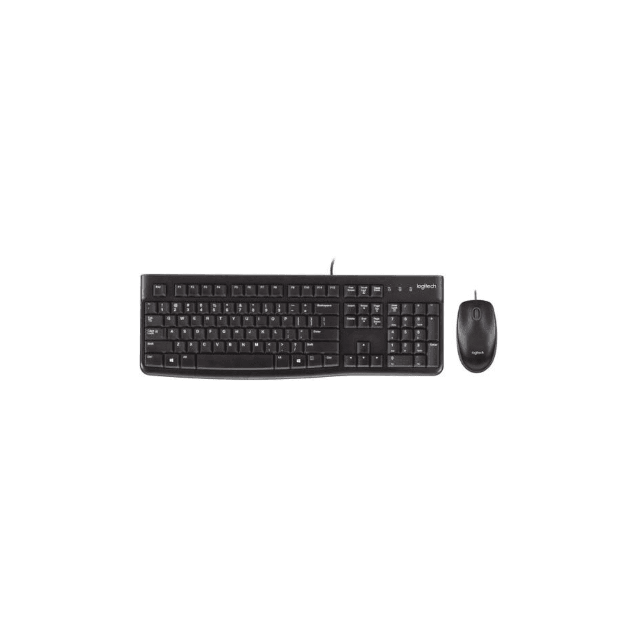 Logitech MK120 Wired Keyboard and Mouse for Windows, Optical Wired Mouse, USB Plug and Play, Full Size, PC/Laptop, English/Arabic Layout Black | 920-002546