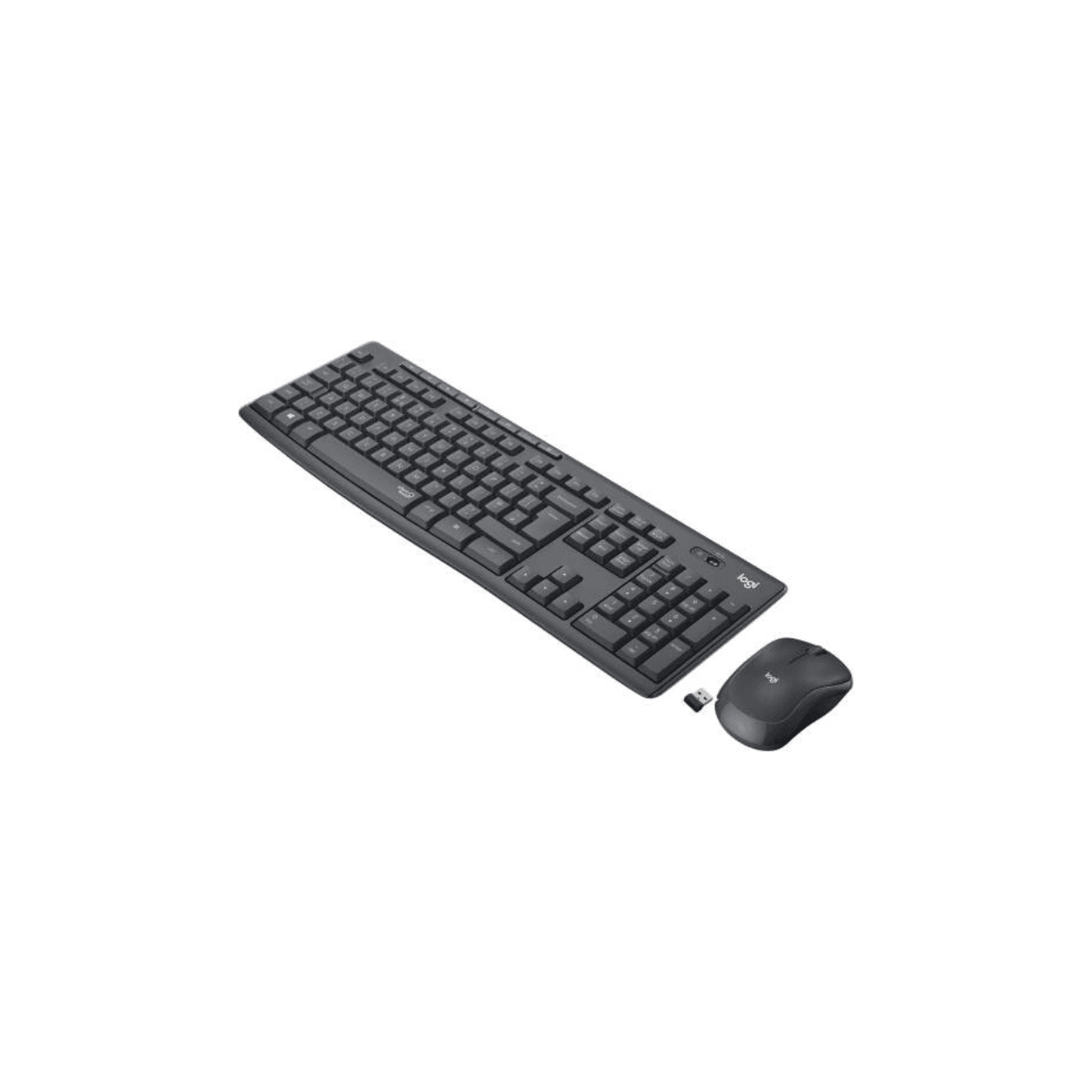 Logitech MK295 Silent Wireless Keyboard and Mouse Combo, 10m Wifi Range, 2.4GHz Wireless, Nano USB Receiver, Silent Touch Technology, English/ Arabic Qwerty Layout, Graphite | 920-009801